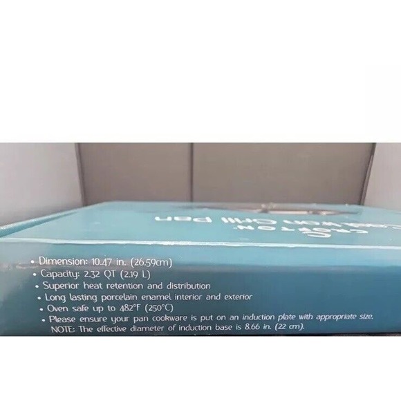 Crofton 11" Square Green Enamel Cast Iron Skillet Frying Pan Double Pour NOS - Picture 8 of 11